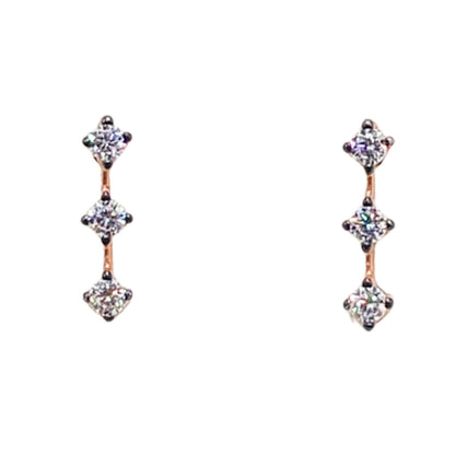 CONJUNTO PLATA ACABADO EN ROSA Y CIRCONITAS