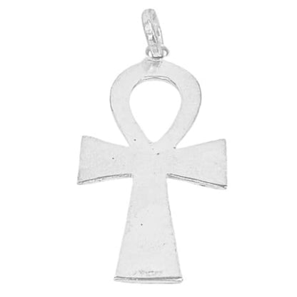 CRUZ EGIPCIA PLATA ACABADO PLATEADO LISO RELIEVE