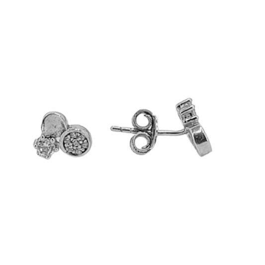 SILVER EARRINGS WITH RHODIUM FINISH AND ZIRCONIAS