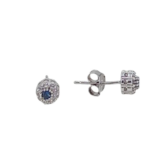 SILVER EARRINGS WITH RHODIUM FINISH, PRESSURE CLOSURE AND ZIRCONIAS