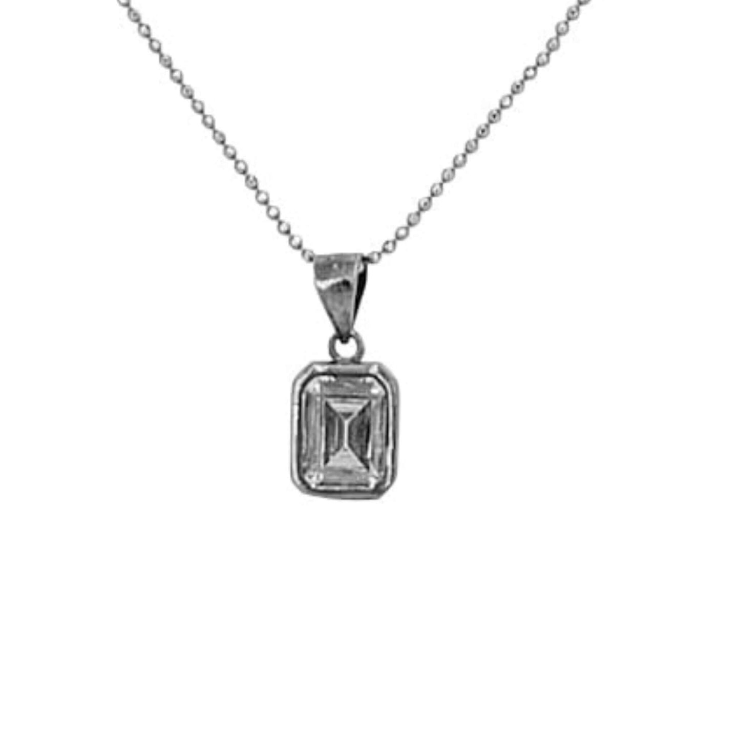 CONJUNTO PLATA ACABADO EN RODIO Y CIRCONITA