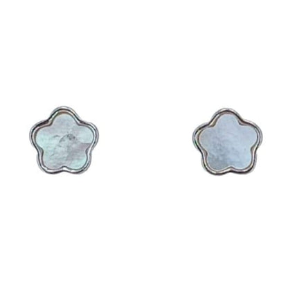CONJUNTO PLATA Y NACAR ACABADO EN RODIO COLLAR Y PENDIENTES