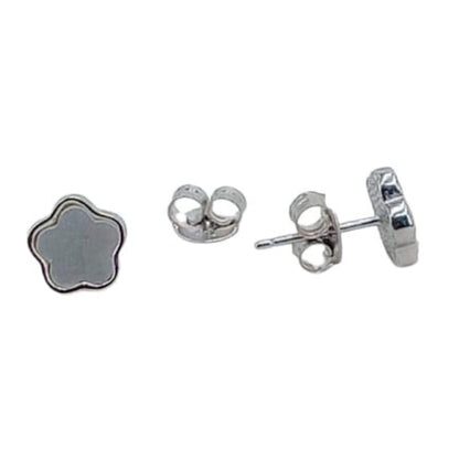 CONJUNTO PLATA Y NACAR ACABADO EN RODIO COLLAR Y PENDIENTES