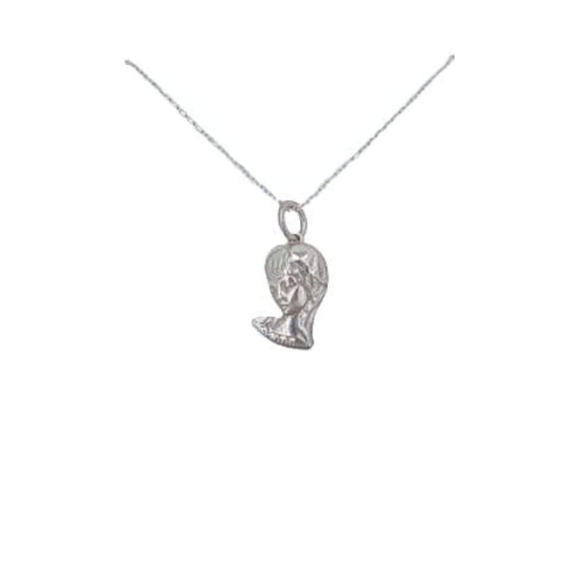 SILVER MEDAL VIRGIN GIRL SILHOUETTE SILHOUETTE FINISH