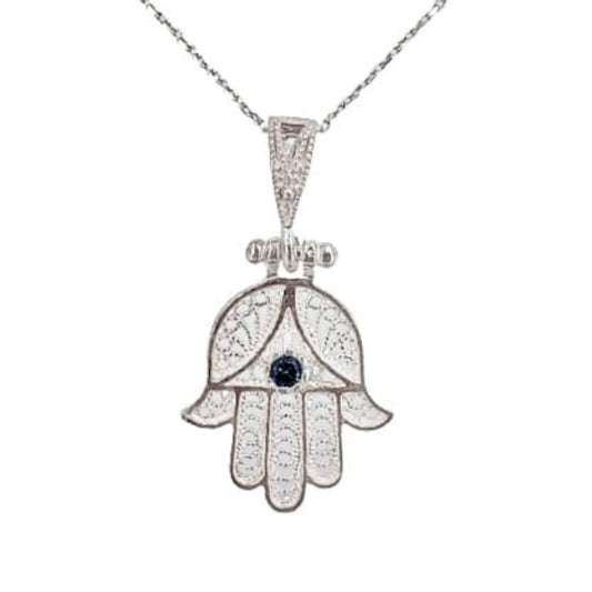 HAND PENDANT SILVER FINISH WITH ZIRCONIA