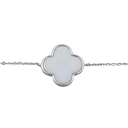 PULSERA PLATA Y CERAMICA ACABADO EN RODIO