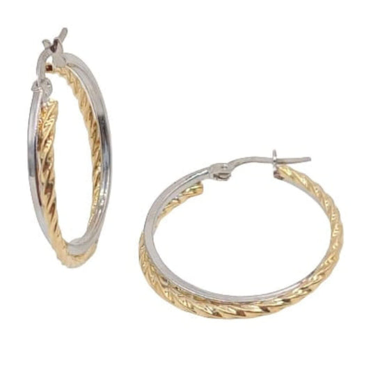 SILVER EARRINGS WITH RHODIUM AND GOLD FINISH