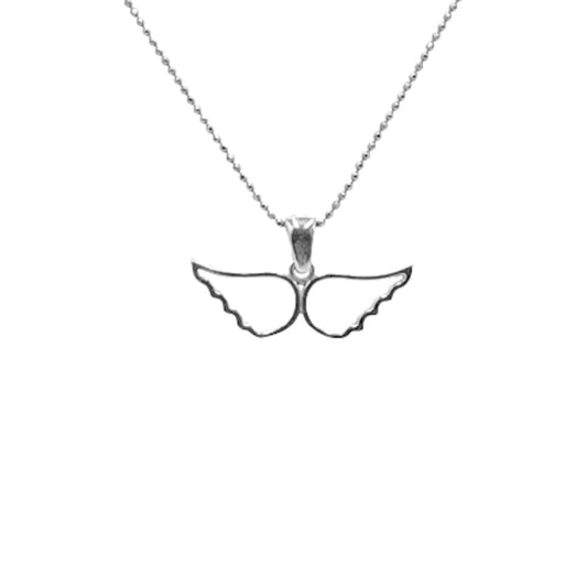 SILVER WINGS PENDANT WITH SMOOTH RHODIUM FINISH