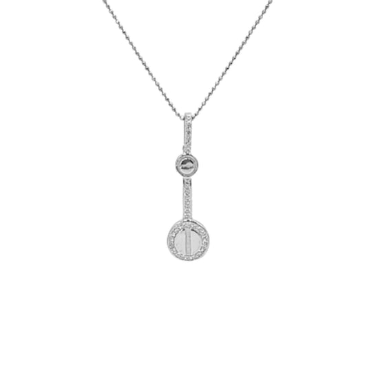 SILVER PENDANT WITH RHODIUM FINISH AND ZIRCONIAS