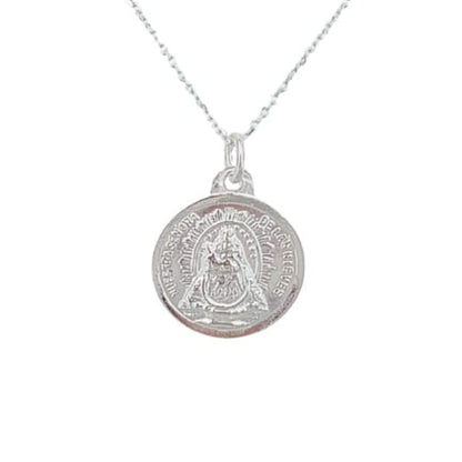 MEDALLA VIRGEN DE LAS NIEVES PLATA ACABADO EN PLATEADO