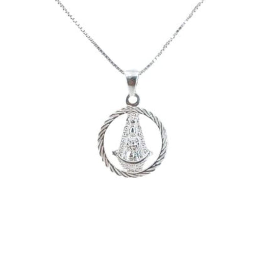 VIRGIN OF ROCIO SILHOUETTE MEDAL SILVER PLATED