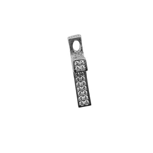 SILVER CROSS WITH RHODIUM FINISH AND ZIRCONIAS