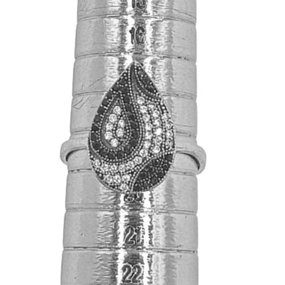 ANILLO PLATA ACABADO EN RODIO Y CIRCONITAS