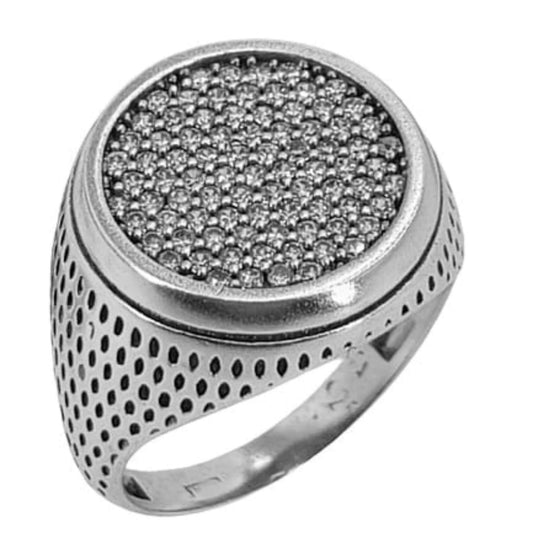 SILVER SEAL FINISHED IN RHODIUM AND ZIRCONIAS
