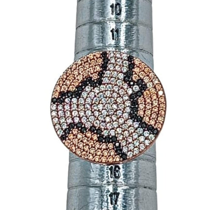 ANILLO PLATA ACABADO EN ROSA Y CIRCONITAS