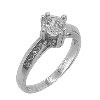 SOLITARIO PLATA ACABADO EN RODIO Y CIRCONITAS