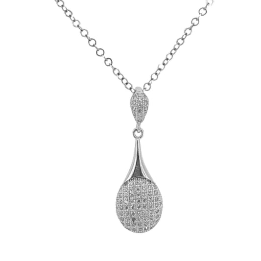 SILVER PENDANT WITH RHODIUM FINISH AND ZIRCONIAS