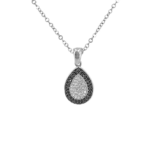SILVER PENDANT WITH RHODIUM FINISH AND ZIRCONIAS