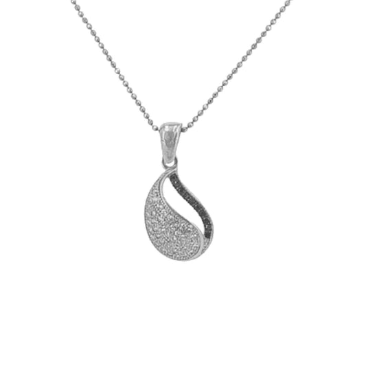 SILVER PENDANT WITH RHODIUM FINISH AND ZIRCONIAS