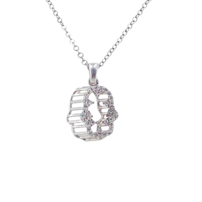 COLGANTE MANO 3D PLATA ACABADO EN RODIO Y CIRCONITAS