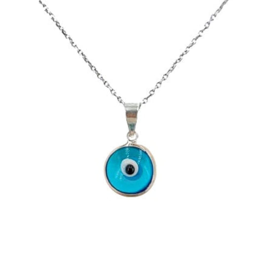 Turkish Eye Pendant, Silver Finished