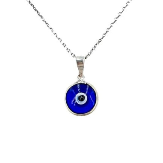 Turkish Eye Pendant, Silver Finished