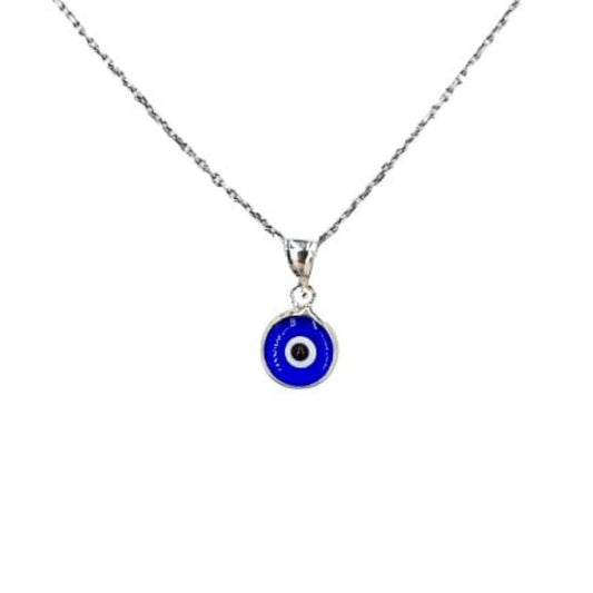 Turkish Eye Pendant, Silver Finish