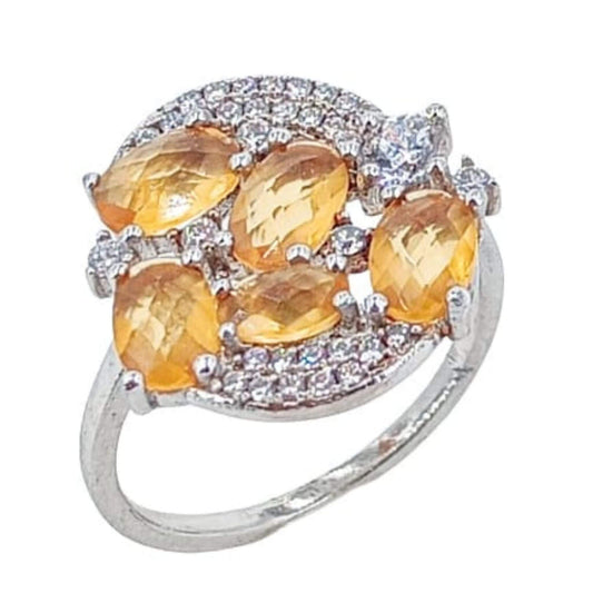 SILVER RING WITH RHODIUM FINISH AND ZIRCONIAS
