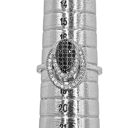 ANILLO PLATA ACABADO EN RODIO Y CIRCONITAS