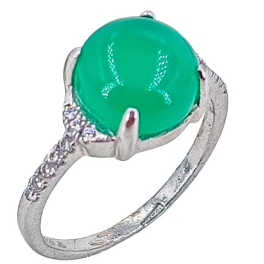 SILVER RING WITH RHODIUM FINISH AND ZIRCONIAS