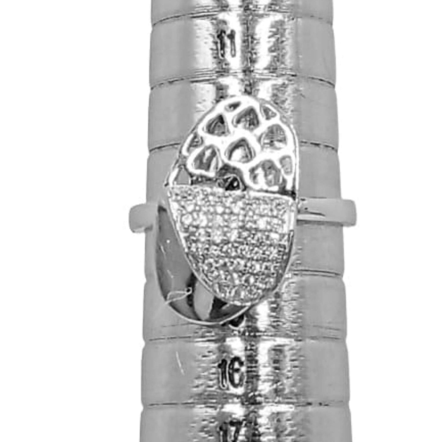 ANILLO PLATA ACABADO EN RODIO Y CIRCONITAS
