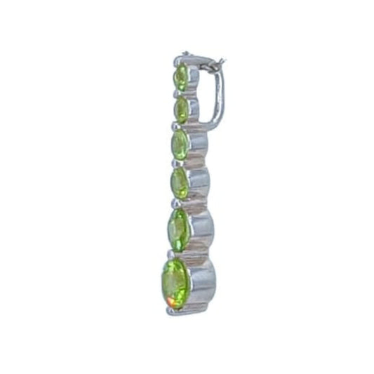 SILVER PENDANT WITH RHODIUM AND OLIVINE FINISH