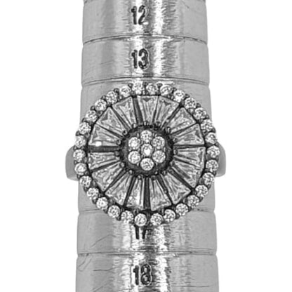 ANILLO PLATA ACABADO EN RUTENIO Y CIRCONITAS