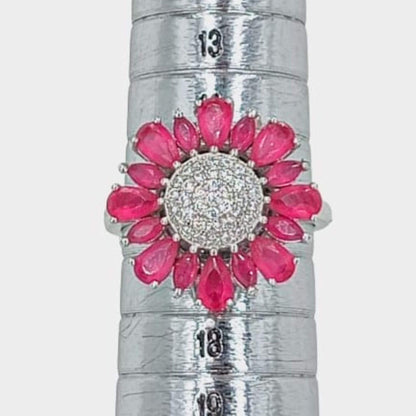 ANILLO PLATA ACABADO EN RODIO Y CIRCONITAS