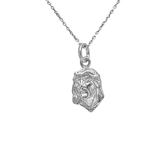 Christ's Head Medal in Relief, Silver Plated Finish