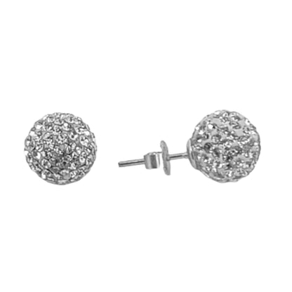PENDIENTES PLATA MULTIPIEDRAS BLANCAS ACABADO PLATEADO CIERRE PRESION