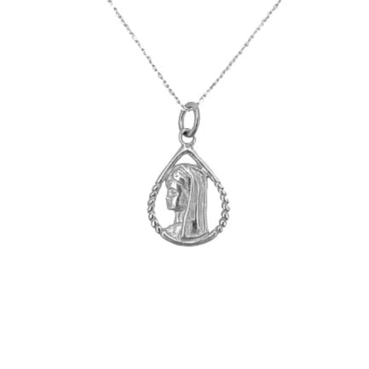 MEDALLA VIRGEN NIÑA PLATA ACABADA PLATEADA