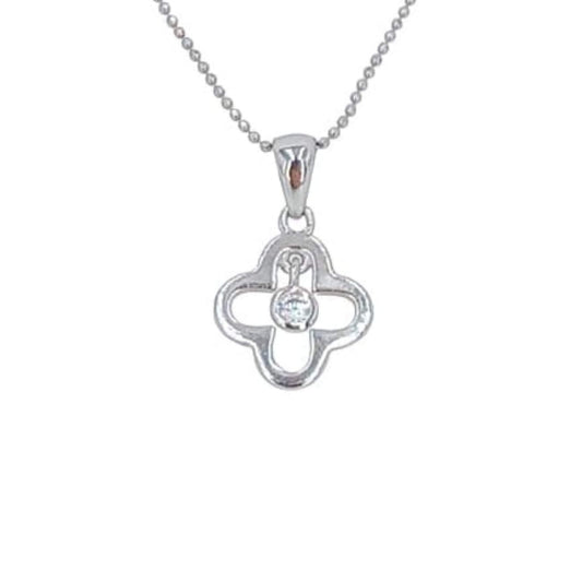 SILVER CROSS WITH RHODIUM AND ZIRCONIA FINISH