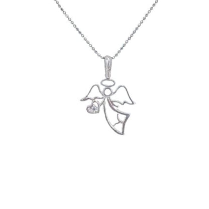 COLGANTE ANGEL PLATA ACABADO RODIO LISO BRILLO