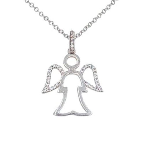 ANGEL PENDANT SILVER RHODIUM FINISH AND ZIRCONIAS