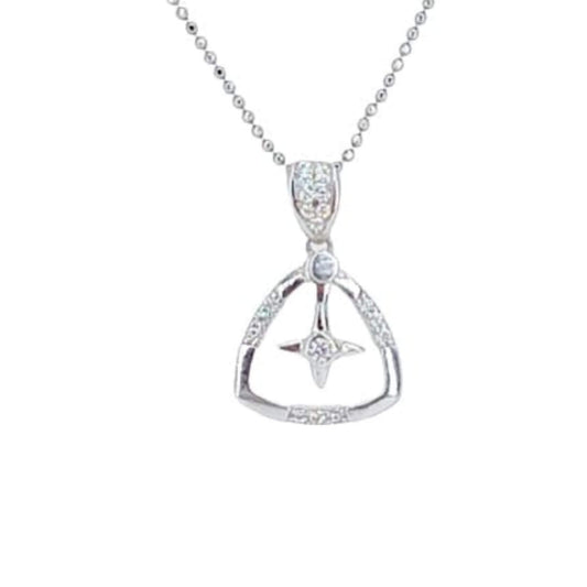 SILVER PENDANT WITH RHODIUM FINISH AND ZIRCONIAS