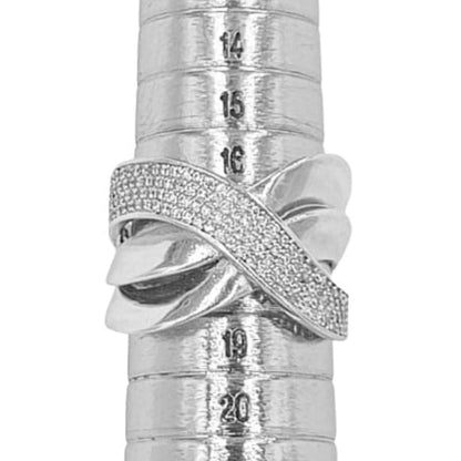 ANILLO PLATA ACABADO RODIO CIRCONITAS LISO BRILLO