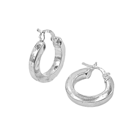 SILVER EARRINGS WITH SMOOTH, SHINY SILVER FINISH