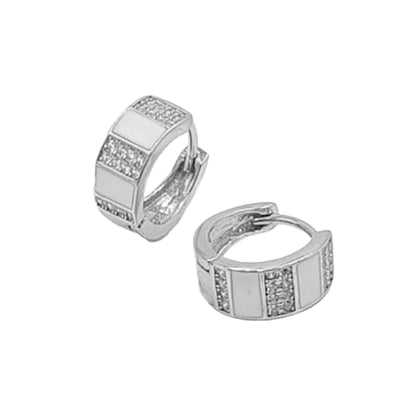 AROS PLATA ACABADO RODIO ESMALTE CIRCONITAS