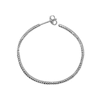 AROS PLATA ACABADO RODIO LABRADA CIERRE PRESION