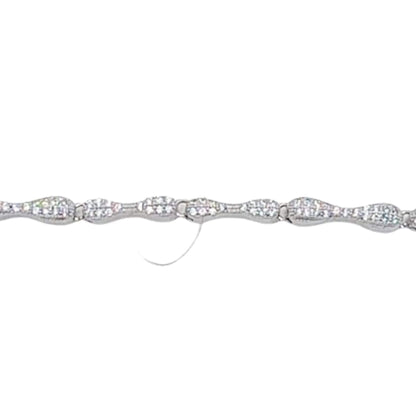 PULSERA PLATA ACABADO RODIO Y CIRCONITAS