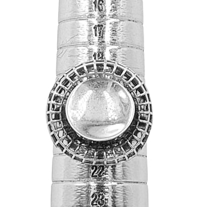 ANILLO PLATA ACABADO RODIO CALADO LISO BRILLO