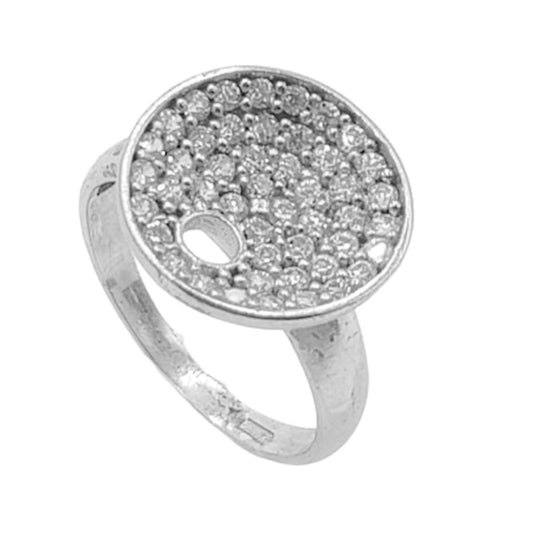 SILVER RING WITH RHODIUM FINISH AND ZIRCONIAS