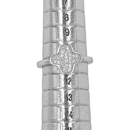 ANILLO CRUZ PLATA ACABADO RODIO CIRCONITAS