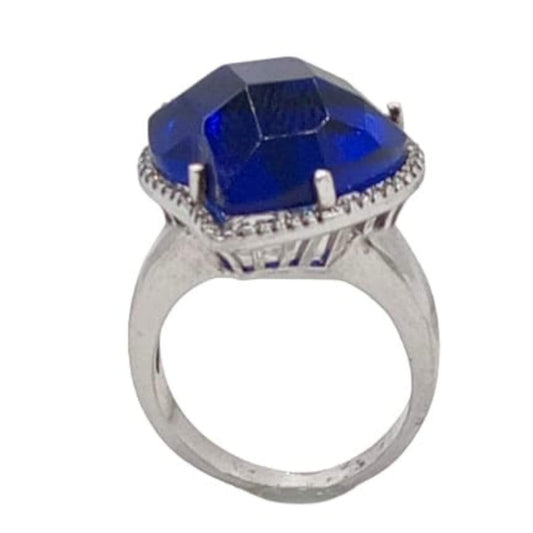 HEART RING SILVER RHODIUM FINISH ZIRCONIAS